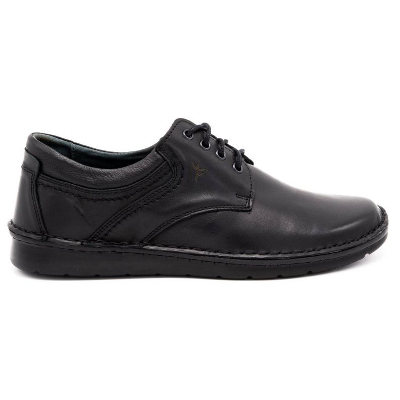 Olivier Sapatos masculinos de couro casual 7095 grão preto