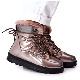 POTOCKI Botas de neve com isolamento de pele alta, Golden Sneezy dourado