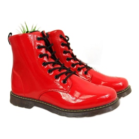 Botas lacadas com isolamento Miss E Jr EVE251C vermelho branco