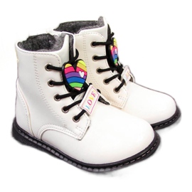 Botas femininas quentes Jr EVE318B brancas branco