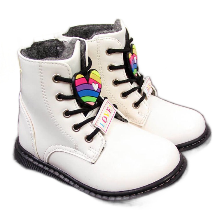 Botas femininas quentes Jr EVE318B brancas branco