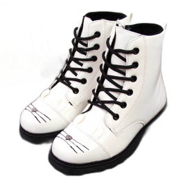 Botas brancas para meninas isoladas Jr EVE319B branco