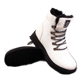 Botas de couro envernizado Jr EVE320B brancas branco