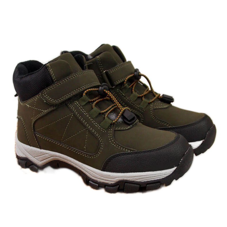 Sapatos de trekking isolados Jr EVE321C cáqui branco verde