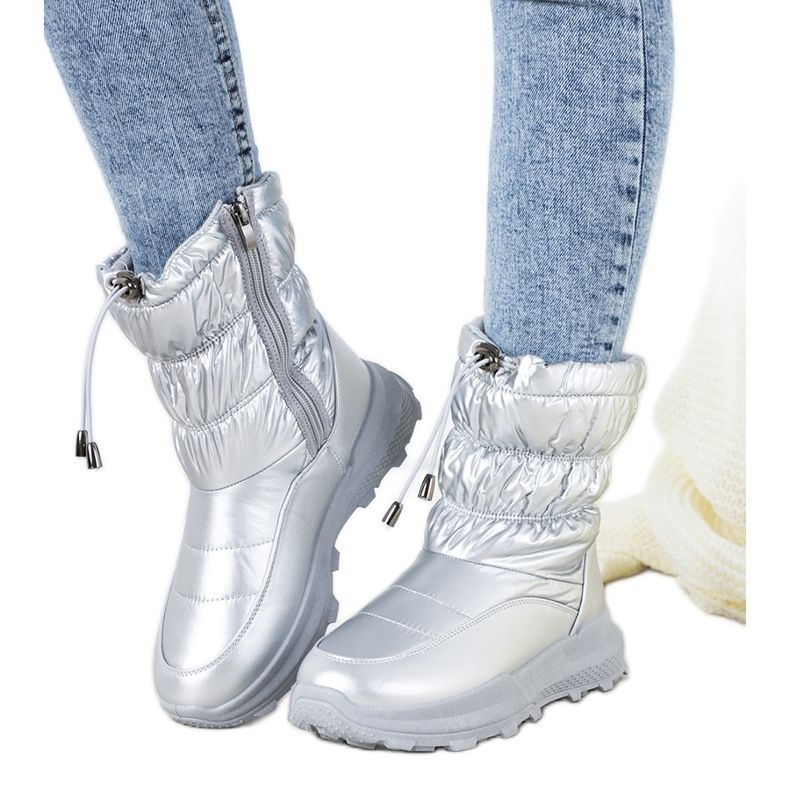 Botas de neve prateadas com punhos Houle prata