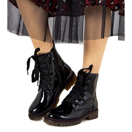 Evento Botas de couro preto Delphine