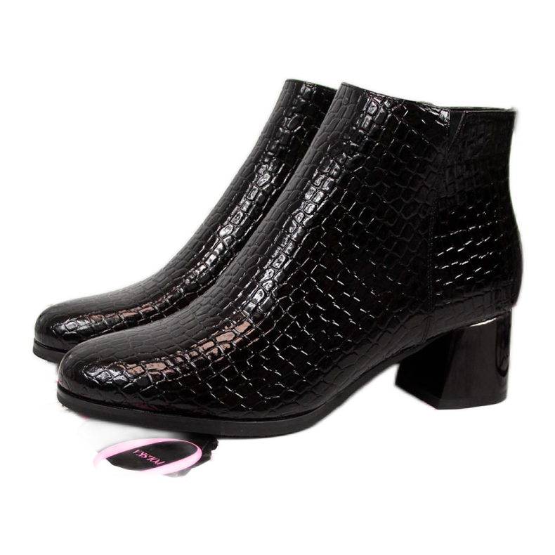 Botas de salto alto com pele de cobra Potocki W WOL30A preta preto