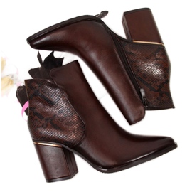 Botas com isolamento de pele de cobra Potocki W WOL31B marrom castanho
