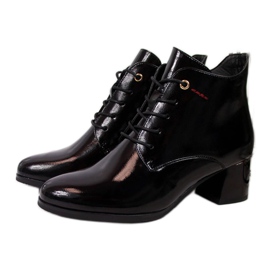 Botas de salto alto patenteadas Potocki W WOL32 pretas preto