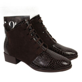 Botas de couro de cobra Potocki W WOL33B marrom