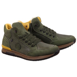 Sapatos com isolamento de couro Rieker M R498 cáqui verde Sapatos com isolamento de couro Rieker M R498 cáqui verde