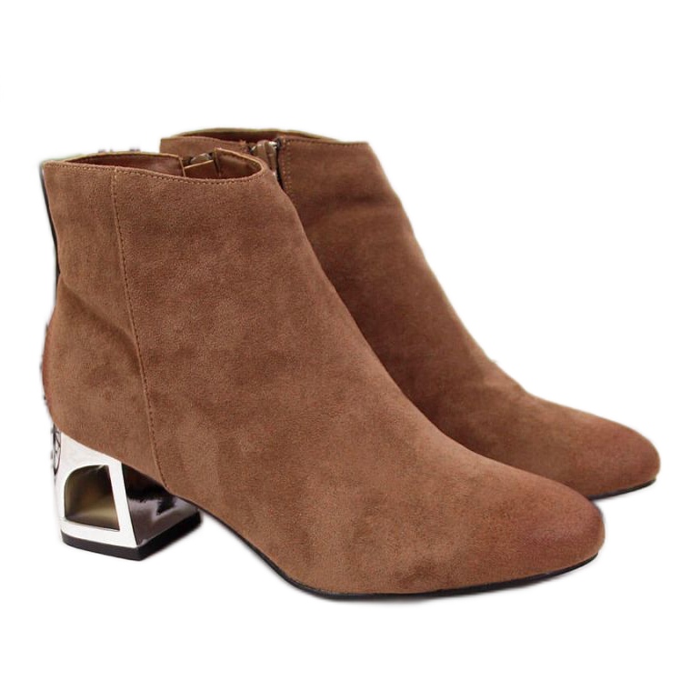 Botas com salto decorativo T.Sokolski W SCA144B marrom castanho