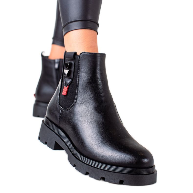 Goodin Botas plataforma pretas de tornozelo preto
