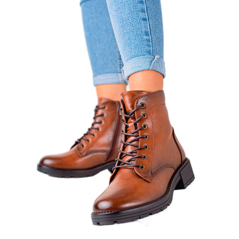 W. Potocki Armadilhas marrons feitas de couro Eco Potocki castanho