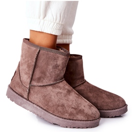 Botas quentes de neve de pele marrom Vicandi