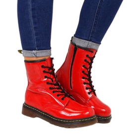 Botas de couro com cordões quentes Filippo W PAW77D vermelhas vermelho