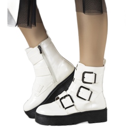 Botins Austin brancos até o tornozelo