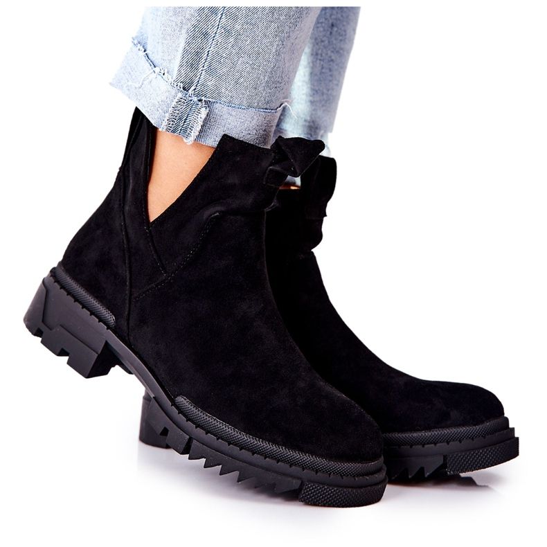 POTOCKI Botas corano pretas com fecho de correr recortado preto