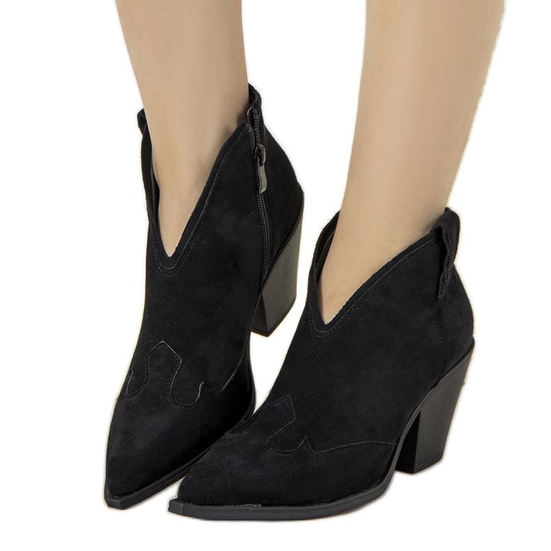 Botas de cowboy femininas negras preto