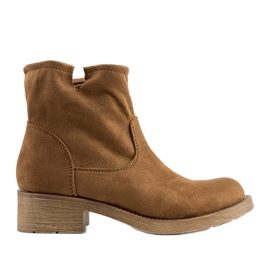 Botas Orva de salto baixo de camelo marrom