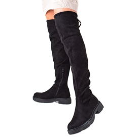 Seastar Botas altas de camurça alta na coxa preto Seastar Botas altas de camurça alta na coxa preto