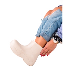 TRENDI Wellies na plataforma da moda branco