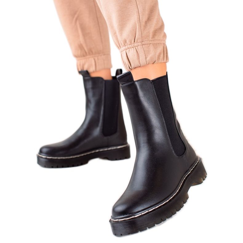 S. BARSKI Botas altas do Chelsea na plataforma S.BARSKI preto