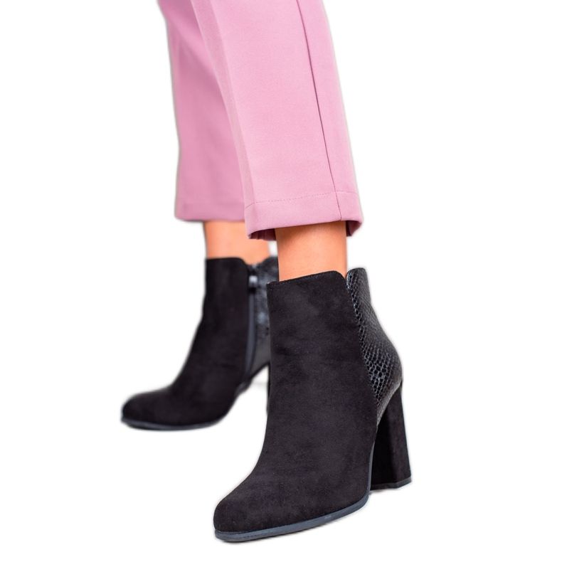 Janessa Botas de camurça elegantes preto