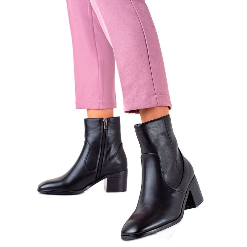 Renda Botas dobradas de salto alto preto