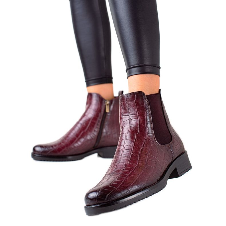 Botas elegantes com zíper VINCEZA vermelho multicolorido Botas elegantes com zíper VINCEZA vermelho multicolorido