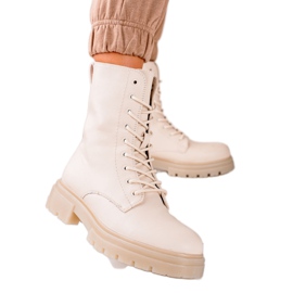 Evento Botas quentes com couro ecológico bege
