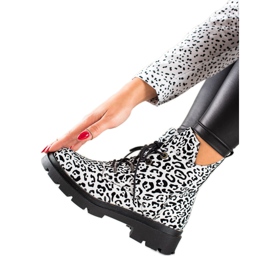 Filippo Botas com cordões com padrão branco preto Filippo Botas com cordões com padrão branco preto