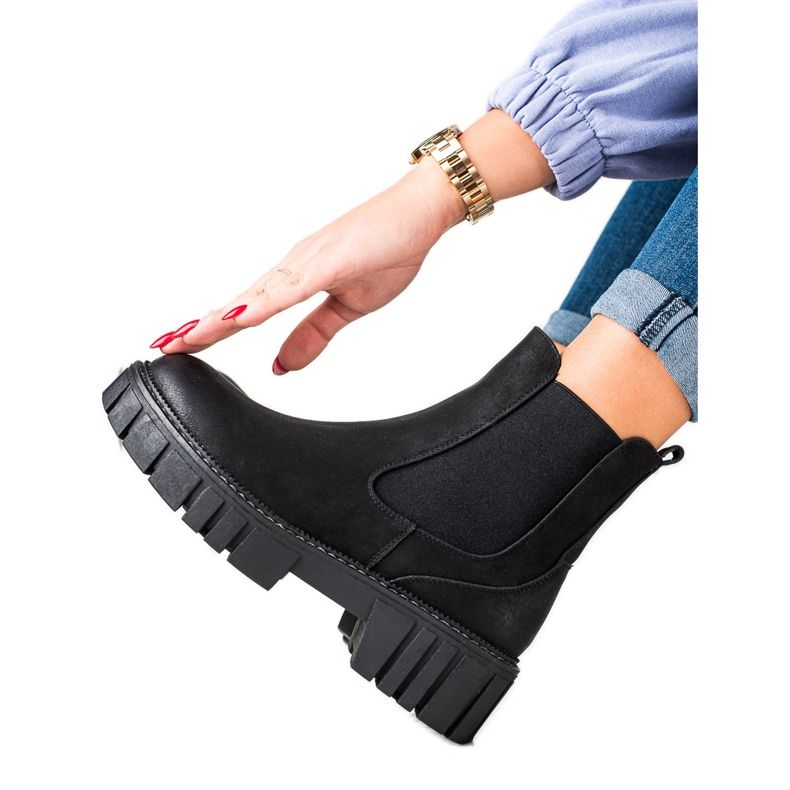 Botas Chelsea feitas de couro ecológico por Sergio Leone preto