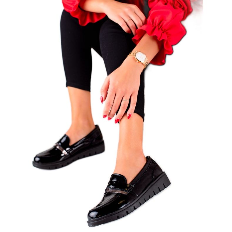 Filippo Sapatos de couro confortáveis preto