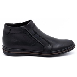Polbut Sapatos de couro de inverno masculino 381F pretos