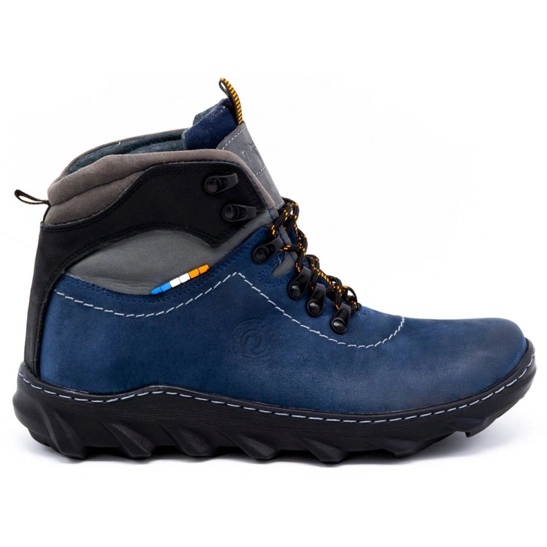 Olivier Botas masculinas de couro de inverno 150GT azul marinho