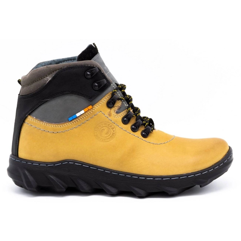 Olivier Botas de couro de inverno masculinas 150GT amarelas amarelo