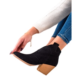 Lucky Shoes Botas de caubói de camurça preta preto