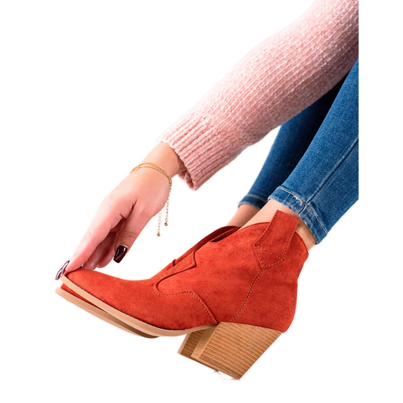 Lucky Shoes Botas de caubói de camurça vermelha vermelho