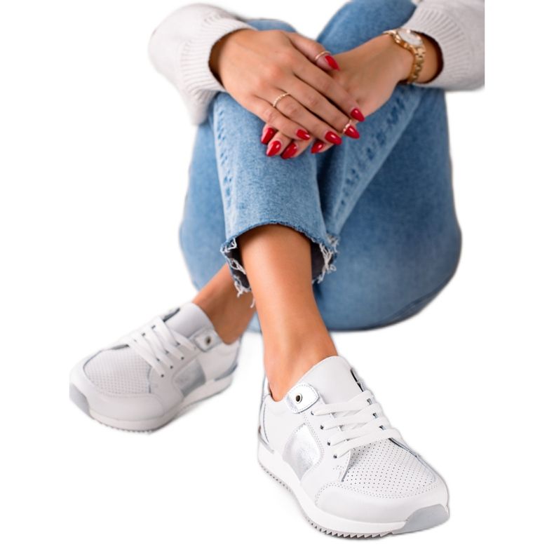 Tênis de couro branco VINCEZA