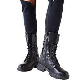 Sweet Shoes Trabalhadores Openwork na Moda preto