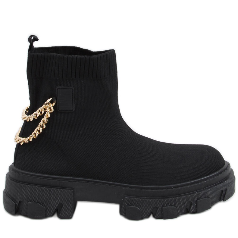 Botas meias pretas com corrente JX81P preta preto