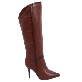 Botas marrons RB57P camelo marrom com salto agulha