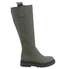 Botas de equitação verdes femininas QT27P Army Green