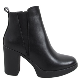 Botas pretas com salto alto preto 6917 preto