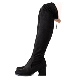 TRENDI Botas altas para a coxa casuais preto