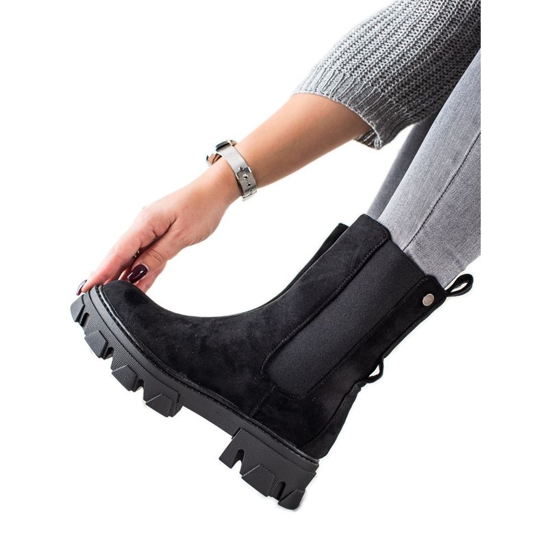 Sweet Shoes Botas pretas elegantes na plataforma preto