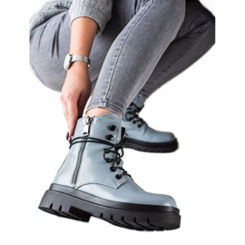 Sixth Sense Botas de amarrar com zíper decorativo azul Sixth Sense Botas de amarrar com zíper decorativo azul