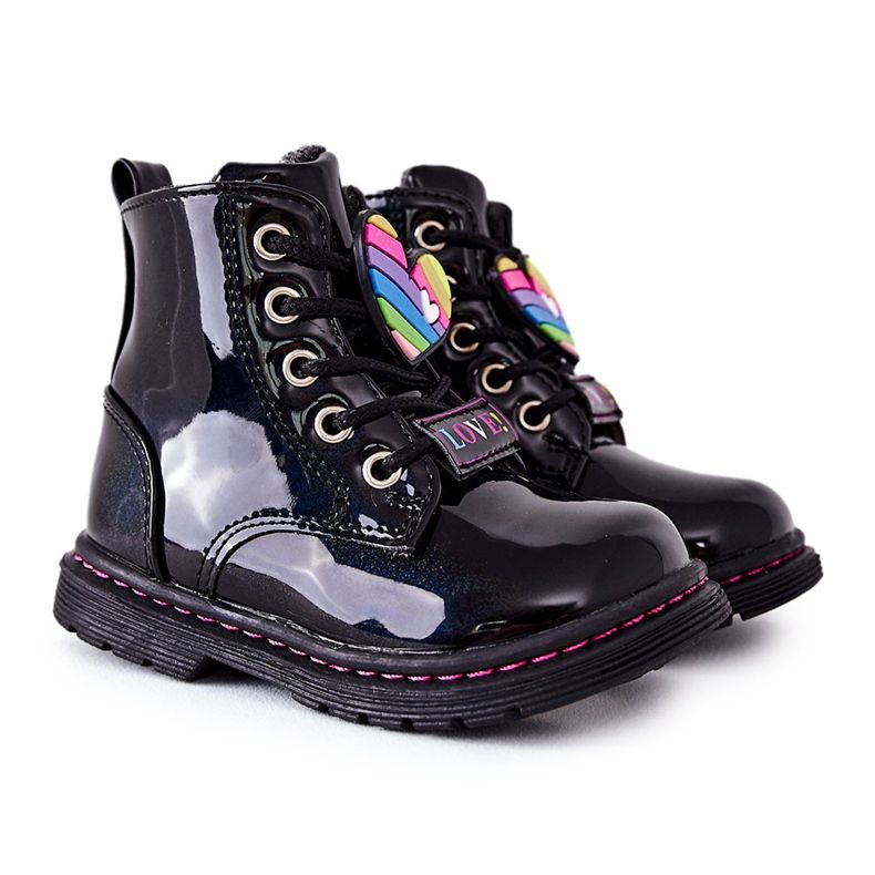 PE1 Botas Laqueadas Aquecidas Com Lã Preta Anlon ['preto'] preto