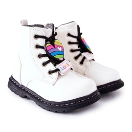 PE1 Botas lacadas aquecidas com lã branca anlon branco